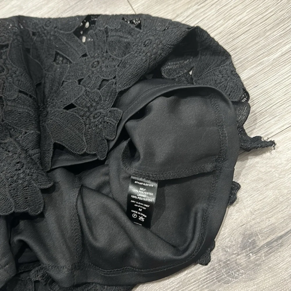 Lace Crochet ASTR The Black Label Women’s Black Sleeveless Midi Dress Medium - Picture 11 of 16